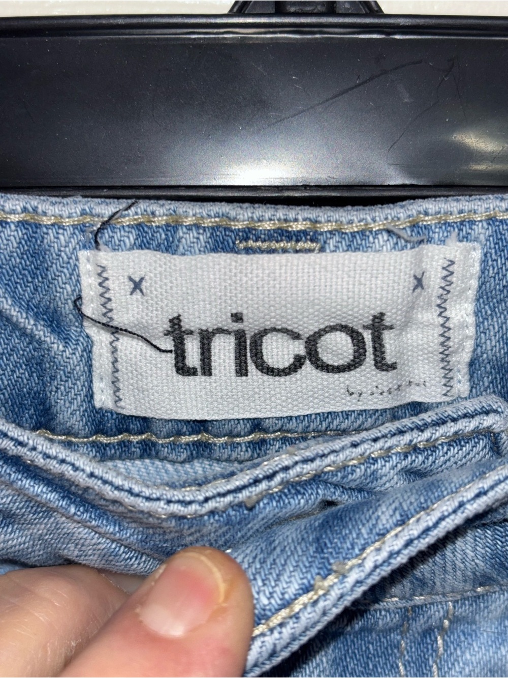 High-Rise Light Blue Distressed Denim Shorts - Women - Picture 3 of 4